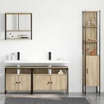 vidaXL Ensemble de mobilier de salle de bain 4 Pièces Chêne sonoma Moyen