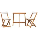 vidaXL Ensemble bistrot 3 Pièces Marron Bois d'acacia massif
