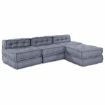 vidaXL Unité de canapé modulaire 4 Pièces Gris Tissu