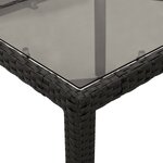 vidaXL Ensemble à manger de jardin et coussins 3 Pièces noir rotin verre
