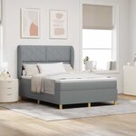 Lit Box Spring vidaXL avec Matelas Gris clair 140x200 cm Tissu
