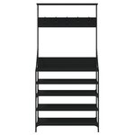 vidaXL Porte-vêtements et rangement des chaussures noir 90x34x184 cm