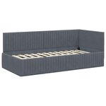 vidaXL Cadre de lit d'angle Gris foncé 90 cm x 190 cm Velours
