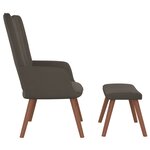 vidaXL Chaise de relaxation avec repose-pied Gris foncé Velours