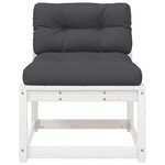 vidaXL Canapés de jardin avec coussins 2Pièces blanc bois de pin massif