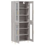 vidaXL Buffet haut Sonoma gris 69 5x34x180 cm Bois d'ingénierie