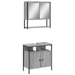 vidaXL Ensemble de meubles de salle de bain 2 Pièces Sonoma gris