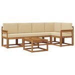 vidaXL Ensemble de canapés d'extérieur 6 pc Naturel et Beige