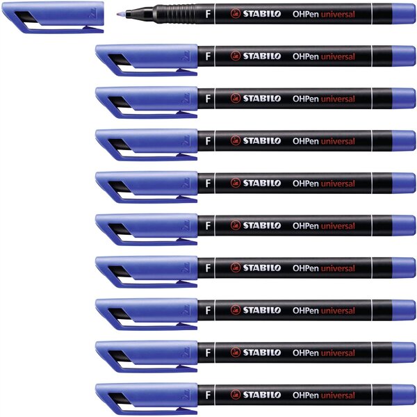 Feutre pour films OHPen universal  permanent  bleu x 10 STABILO