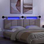 vidaXL Tête de lit suspendue Taupe Velours
