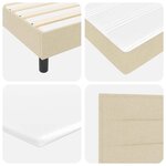 vidaXL Lit boxspring avec matelas Crème 120 x 200 cm tissu