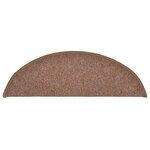 vidaXL Tapis d'escalier 30 pièces 56 x 17 x 3 cm Marron Demi-rond