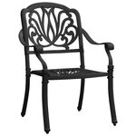vidaXL Chaises de jardin lot de 2 Aluminium coulé Noir