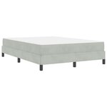 vidaXL Lit boxspring avec matelas Gris clair 160 x 200 cm Velours