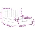 VidaXL Cadre de lit ottoman et matelas gris clair 160x200cm velours