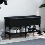 vidaXL Banc à chaussures noir 82x32x45 cm bois d'ingénierie
