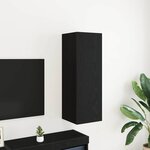 vidaXL Meuble TV mural en chêne noir - 30 5 x 30 x 90 cm  fait en bois d'ingénierie.