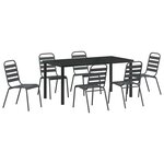 vidaXL Ensemble de salle à manger pour jardin 7 Pièces Gris foncé Acier
