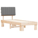 vidaXL Cadre de lit avec tête de lit rembourrée Gris clair 75 x 190 cm