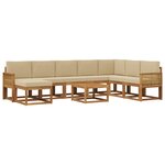 vidaXL Ensemble de canapés d'extérieur 9 Pièces Naturel et Beige