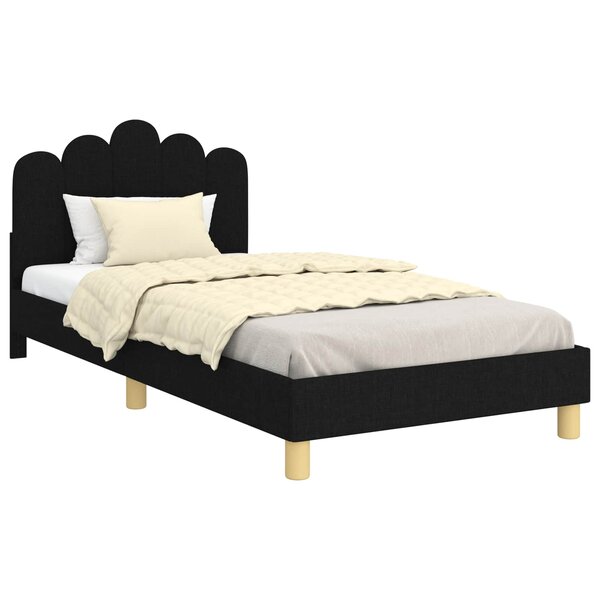 vidaXL Cadre de lit pour enfants avec tête de lit Noir 80 x 200 cm