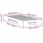 vidaXL Cadre de lit surélevé Marron 100 x 200 cm Bois massif en pin