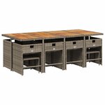 vidaXL Ensemble à manger de jardin avec coussins 13 Pièces résine tressée