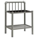 vidaXL Table de chevet Gris et noir 45x34 5x62 5 cm Métal et verre