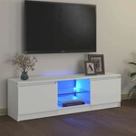 vidaXL Meuble TV avec lumières LED Blanc 120x30x36 cm