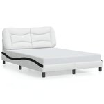 vidaXL Cadre de lit sans matelas blanc et noir 140x190 cm similicuir