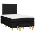 vidaXL Sommier à lattes de lit avec matelas Noir 120x200 cm Tissu
