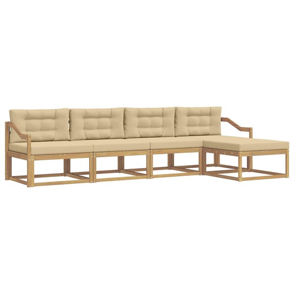 vidaXL Ensemble de canapés d'extérieur 4 pc Blanc et Beige Polyester
