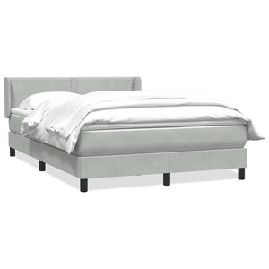 vidaXL Sommier à lattes de lit et matelas gris clair 140x210cm velours