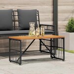 vidaXL Table de jardin Noir 80 x 40 x 40 cm Acier et Rattan Poly