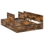 vidaXL Cadre de lit Chêne fumé 140 x 190 cm Bois d'ingénierie