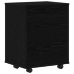 vidaXL Armoire de rangement avec roue Chêne noir 46 x 36 x 59 cm