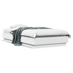 vidaXL Cadre de lit sans matelas blanc 90x190 cm bois d'ingénierie