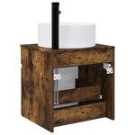vidaXL Meuble de lavabo mural Chêne fumé 49 x 44 5 x 65 5 cm