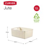 Curver ensemble de paniers de rangement jute 3 pièces m 12 l blanc cassé