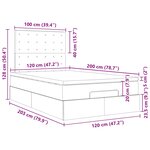 vidaXL Cadre de lit ottoman avec matelas bleu 120x200 cm tissu