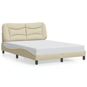 vidaXL Cadre de lit sans matelas crème 140x190 cm tissu