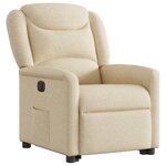 vidaXL Fauteuil inclinable électrique crème tissu