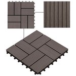 vidaXL Carreau de terrasse 22 Pièces Marron foncé 30 x 30 cm WPC