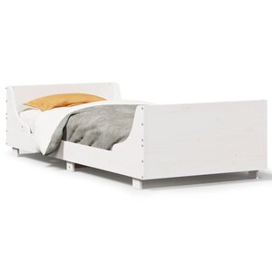 vidaXL Cadre de lit sans matelas blanc 90x200 cm bois de pin massif