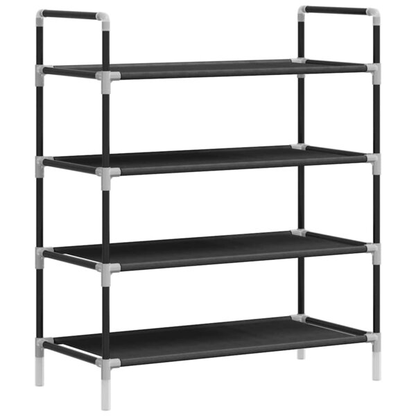 vidaXL Range-chaussures avec 4 étagères Métal et Tissu non tissé Noir