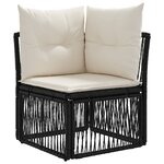 vidaXL Ensemble de canapé de jardin 6 Pièces Noir polyrotin