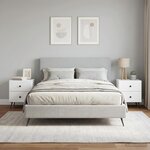vidaXL Cabinet de chevet 2 pièces Blanc brillant 43 x 34 5 x 47 5 cm
