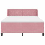 Lit à ressort avec matelas vidaXL Rose 160x200 cm Velours