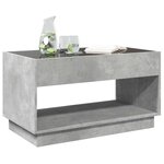 vidaXL Table basse avec LED infini gris béton 90x50x50 cm