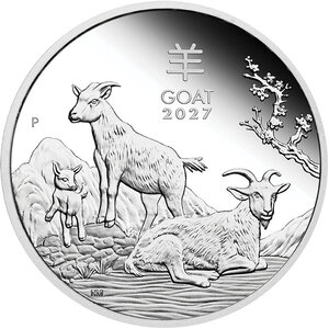 Monnaie GOAT Australian Lunar Series III 1/2 Oz Argent 50 Cents Australia 2027 (PRÉCOMMANDE)